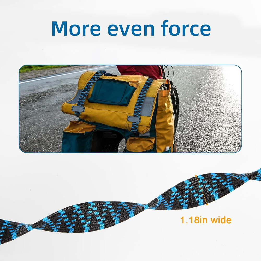 Adjustable Bungee Cords, Bungee Cords with Hooks Heavy Duty, Flat High Elasti...