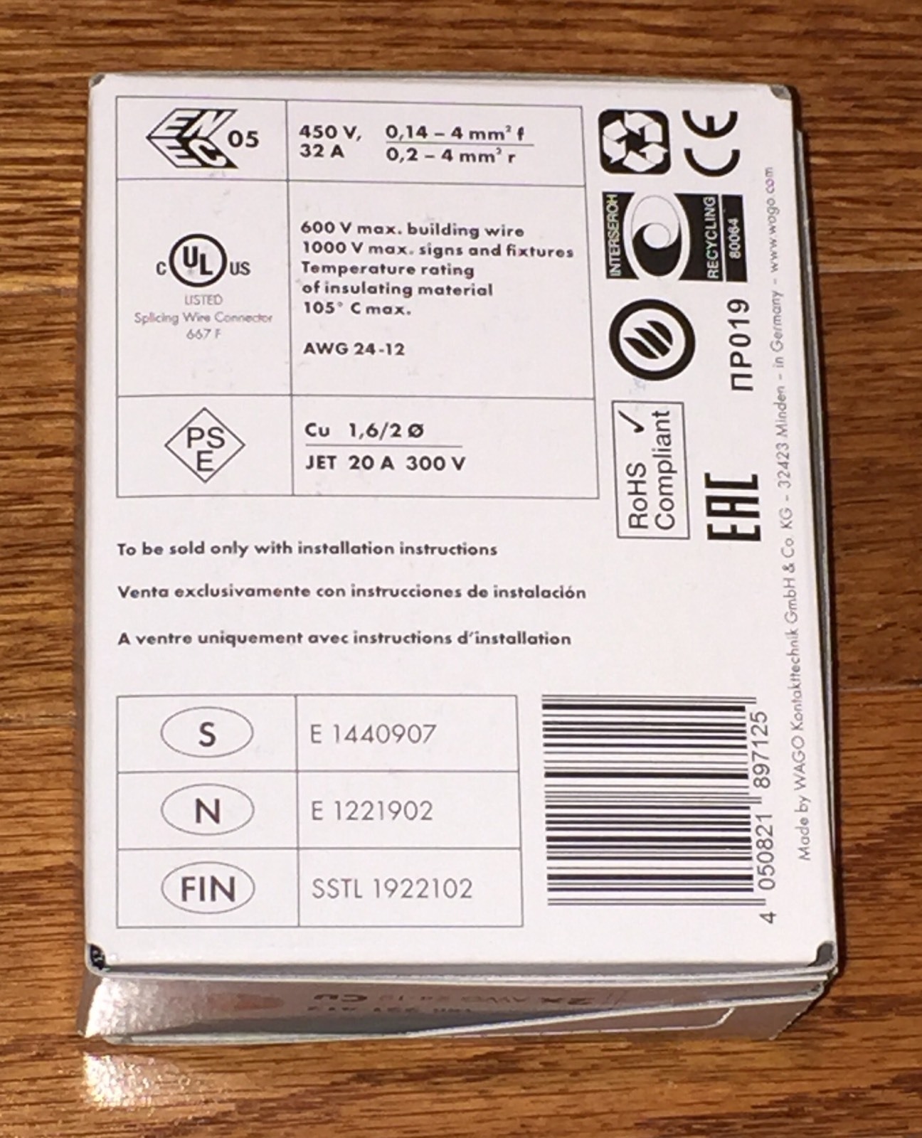 50 pcs WAGO 221-412 COMPACT Splicing Connectors 2 pole Lever Nuts FREE SHIPPING