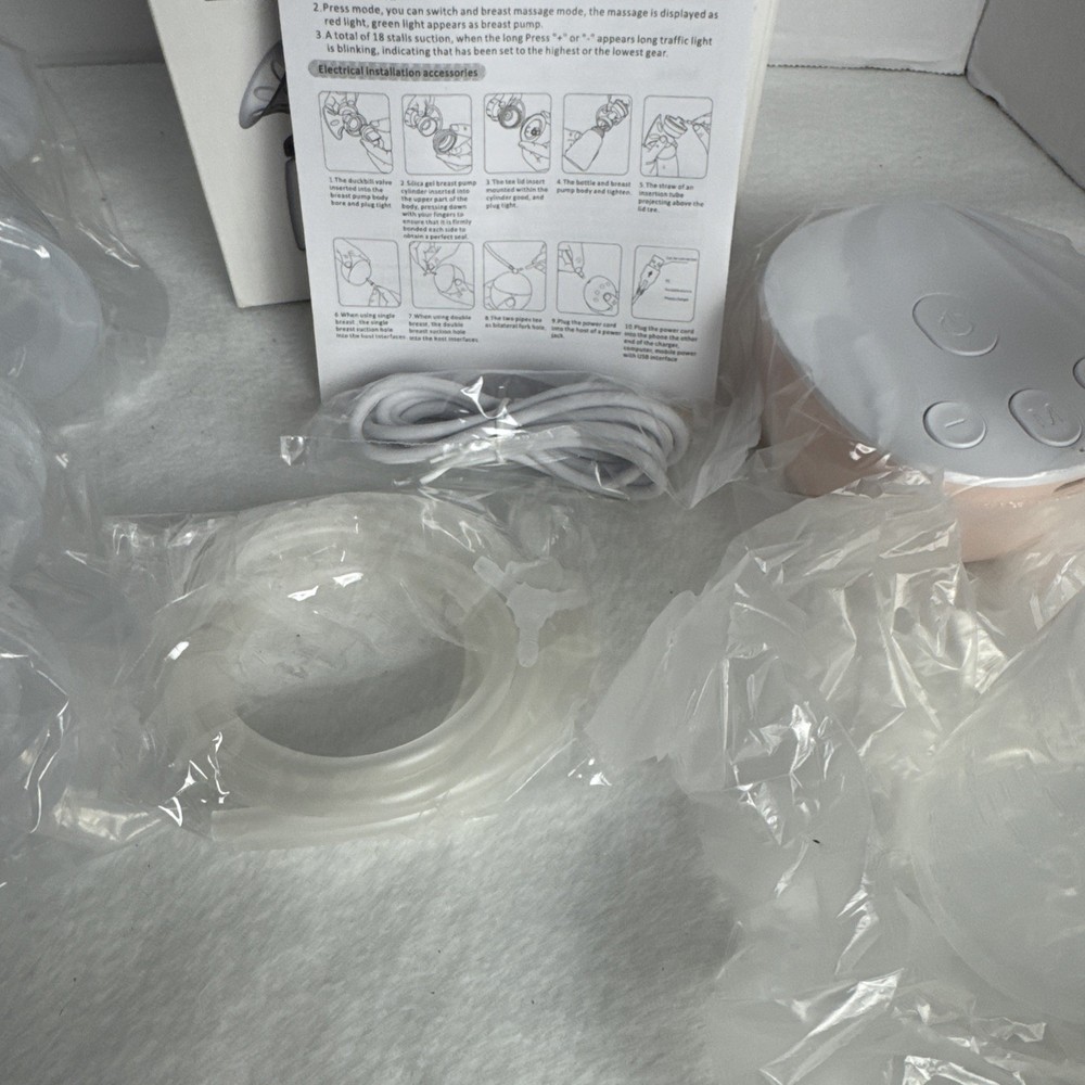 Hello Mom Microcomputer Double Electric Breast Pump Pink Open Box New