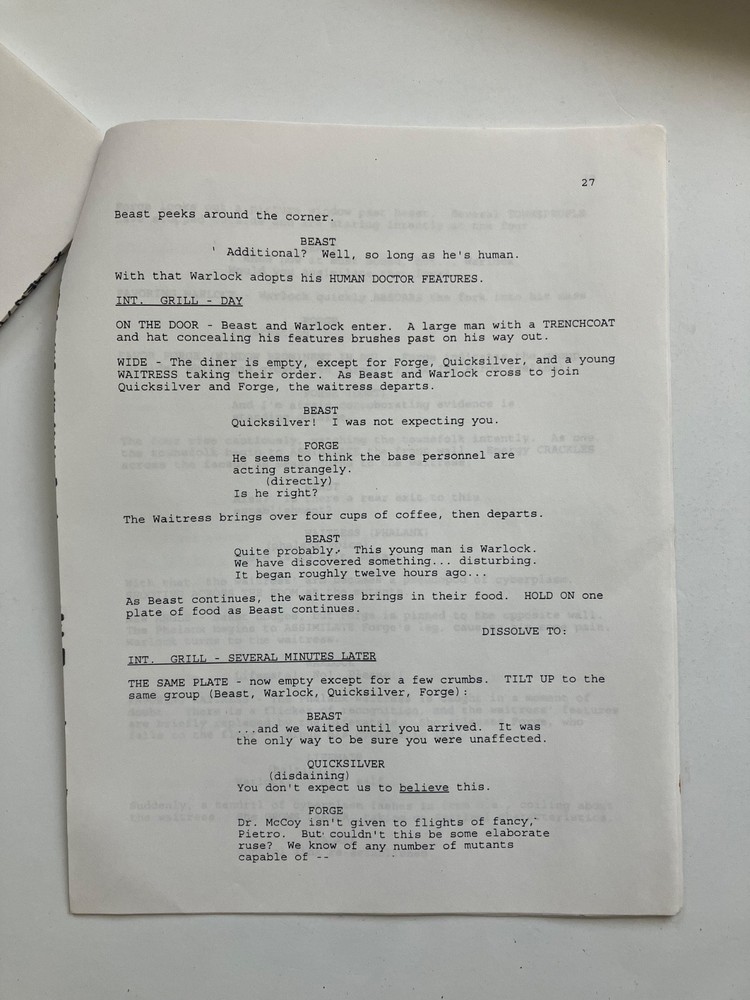 X-MEN AUTHENTIC 1st DRAFT SCRIPTS 'PHALANX COVENANT' Pts 1 & 2 + STUDIO TOPSHEET