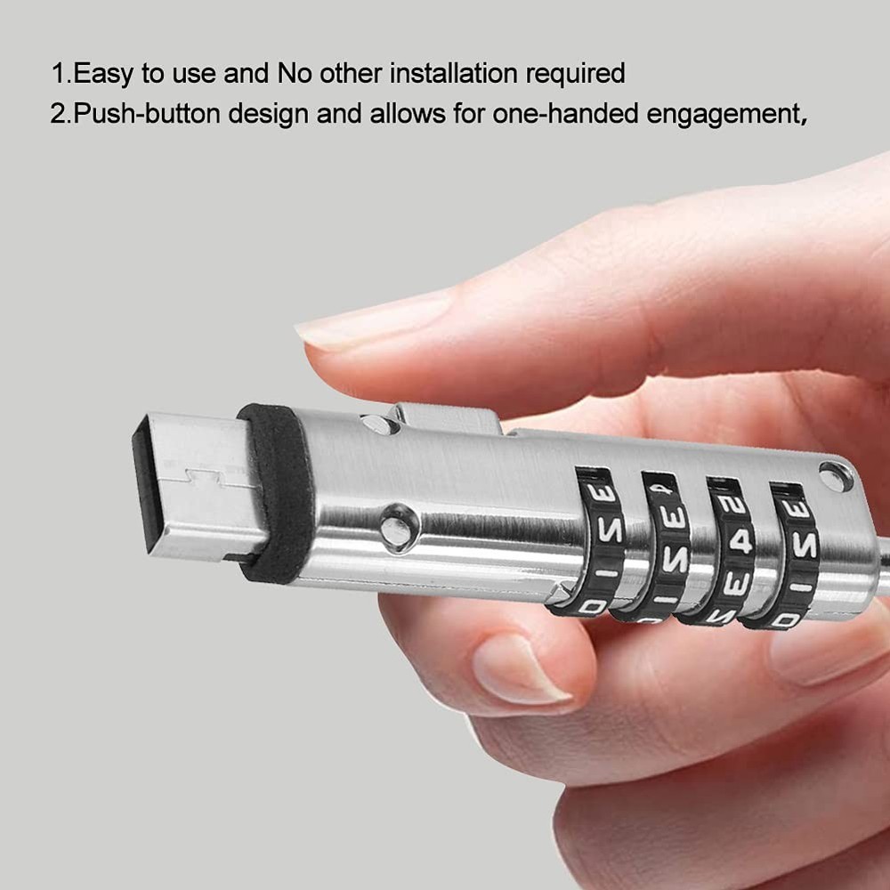 Laptop Cable Locks Combination Lock 4 Digital Password Security Anti...
