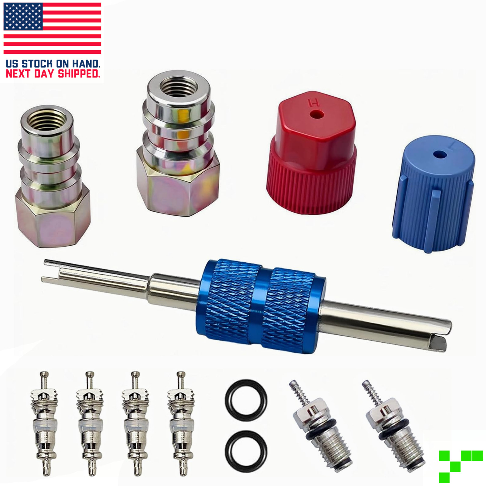 R12/R22 to R134A AC Retrofit Fitting Adapter Kit 1/4" to 7/16" UNF Conversion