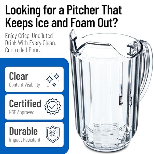 553807 Plastic Pitcher 48 Ounces Clear Polycarbonate