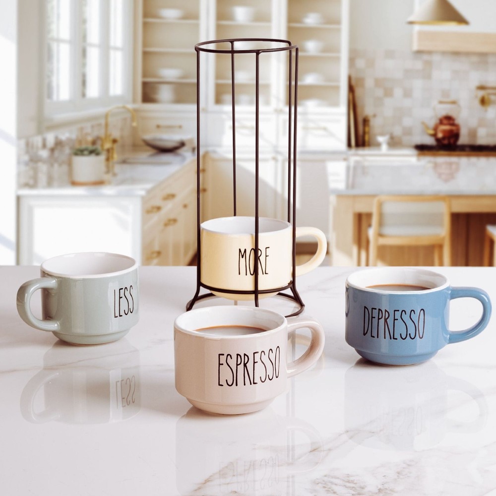Ceramic Espresso Mugs Rack
