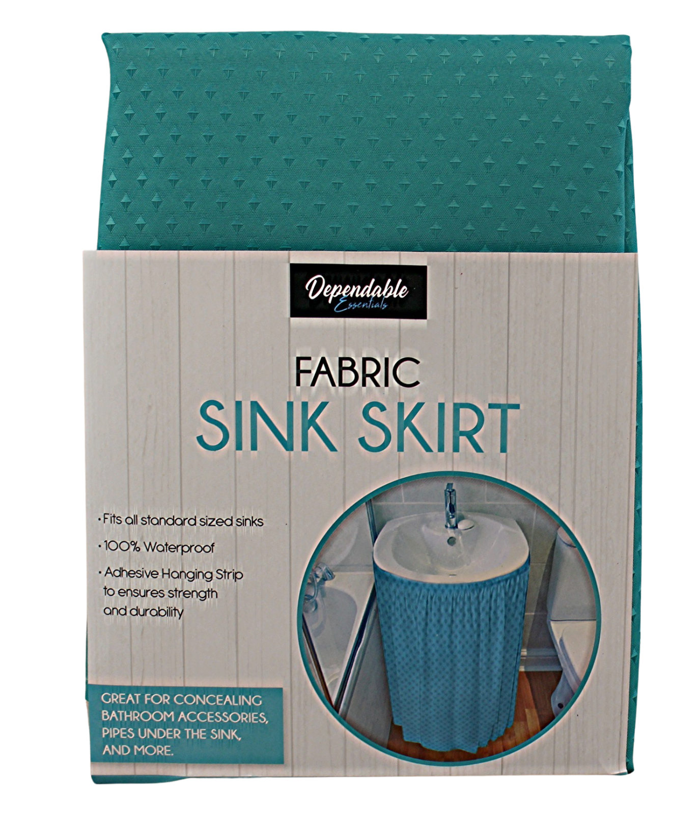 Fabric Sink Skirt Diamond Stitch Wraps Around The Sink Self Stick USA Seller