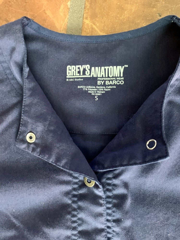 Greys Anatomy Lab Coat womens small navy blue