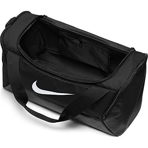 Nike Brasilia Small Training Duffel Bag (Black/White, 41L 20"L x 11"W x 11"H )