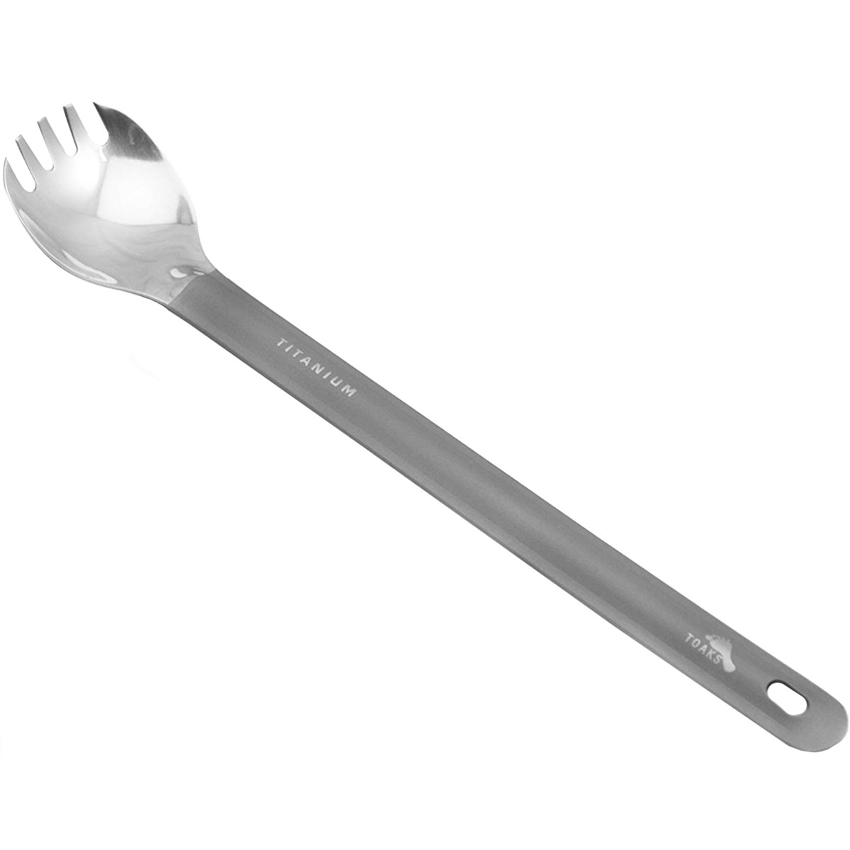 TOAKS Titanium Long Handled Spork with Polished Bowl SLV-14 - Outdoor Camping
