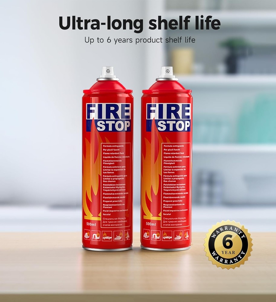 Fire Extinguisher 2-Pack with Mounting Bracket for Home, Kitchen, Car, Grill - P