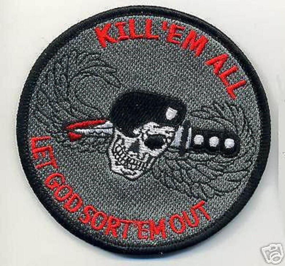 USMC TALL GRASS LONG RANGE SNIPER SPECIAL OP KILL 'EM ALL SKULL velkrö PATCH