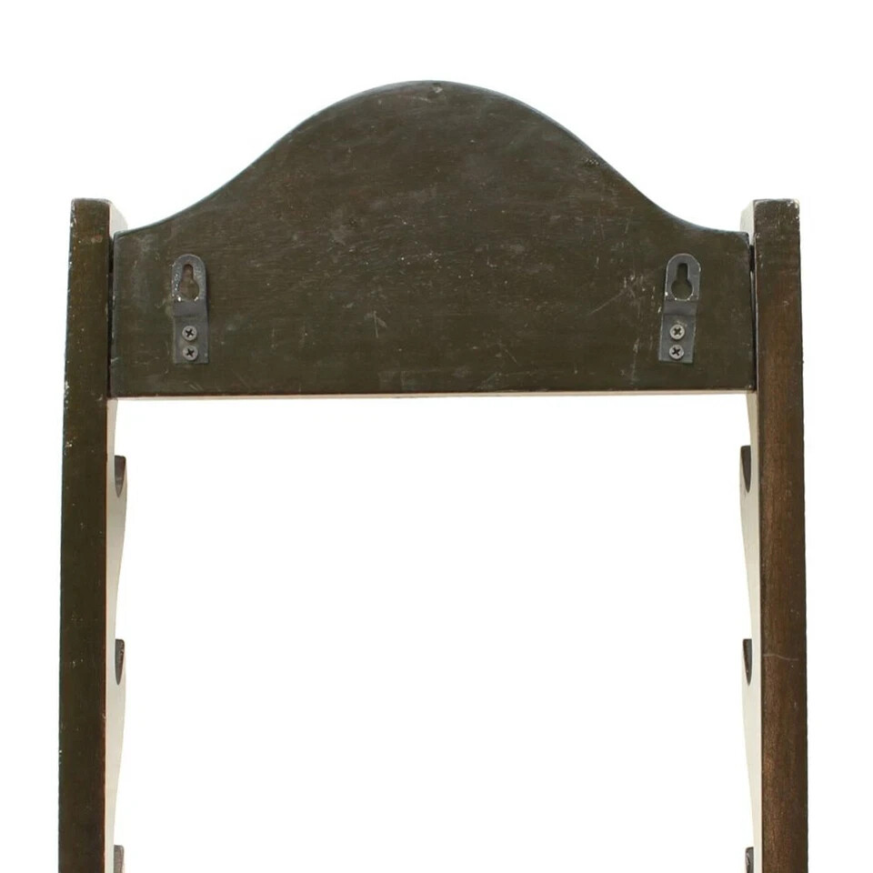 Premium Eight Tier Solid Wall Sword Display - Mango Wood Stand Overall 36"