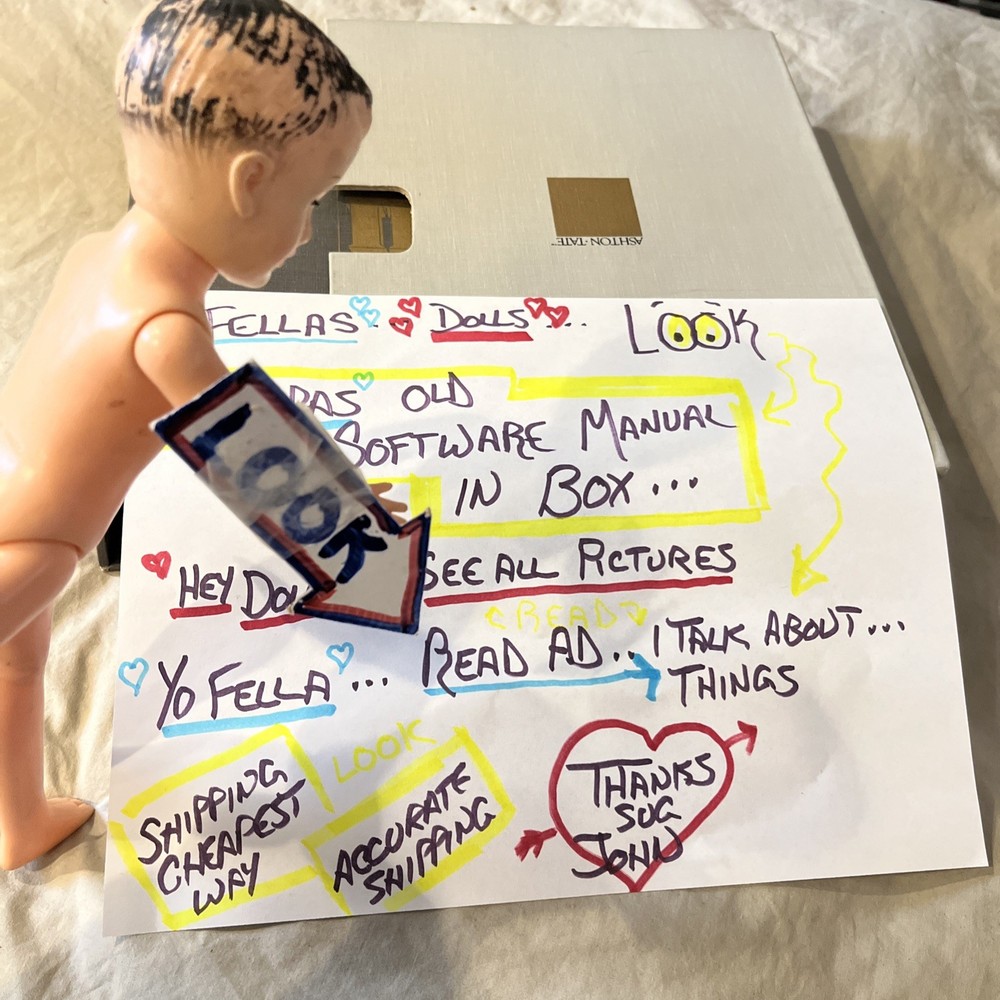 Vintage Computer Software Manual Book Database Three For 16 Bit Pc 1984 + Discs