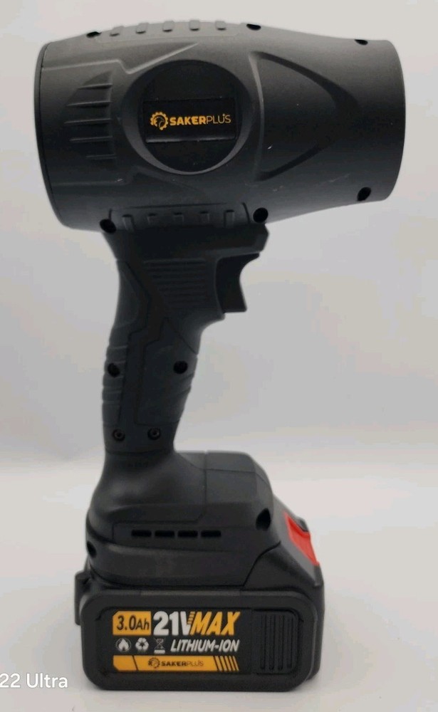 Sakerplus Black Portable 21V Max Compressed Air Duster with Adjustable Speed