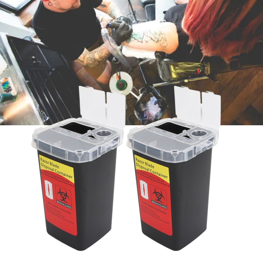 2pcs Blade Disposal Container Case Openable Cover Waste Blades Storage Box WT