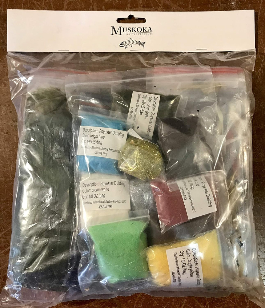 Fly Tying Material Feather and Dubbing Bulk Starter Kit, Bulk Fly Tying Kit by