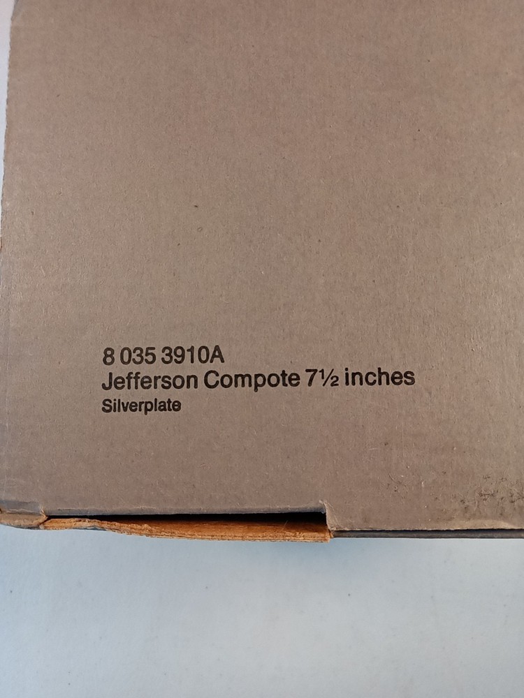 Vintage Jefferson Oneida Silverplate Compote Beaded Edge Trim With Original Box