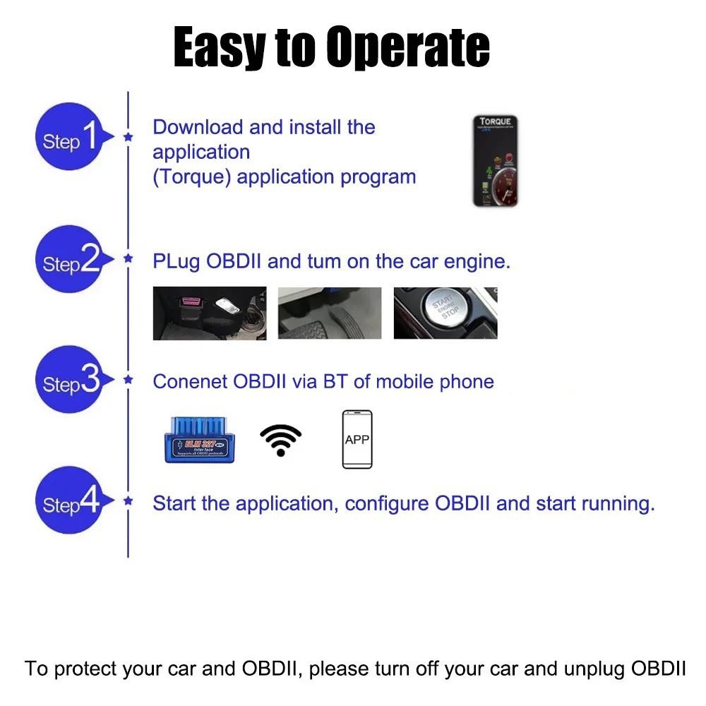 OBD2 Scanner Mini Elm327 V2.1 Code Reader Car Diagnostic Tools Check Engine Scan