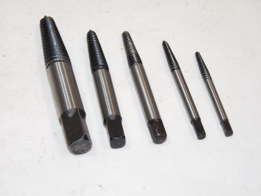 5 Unmarked Screw Extractors 1, 2, 3, 4, 5