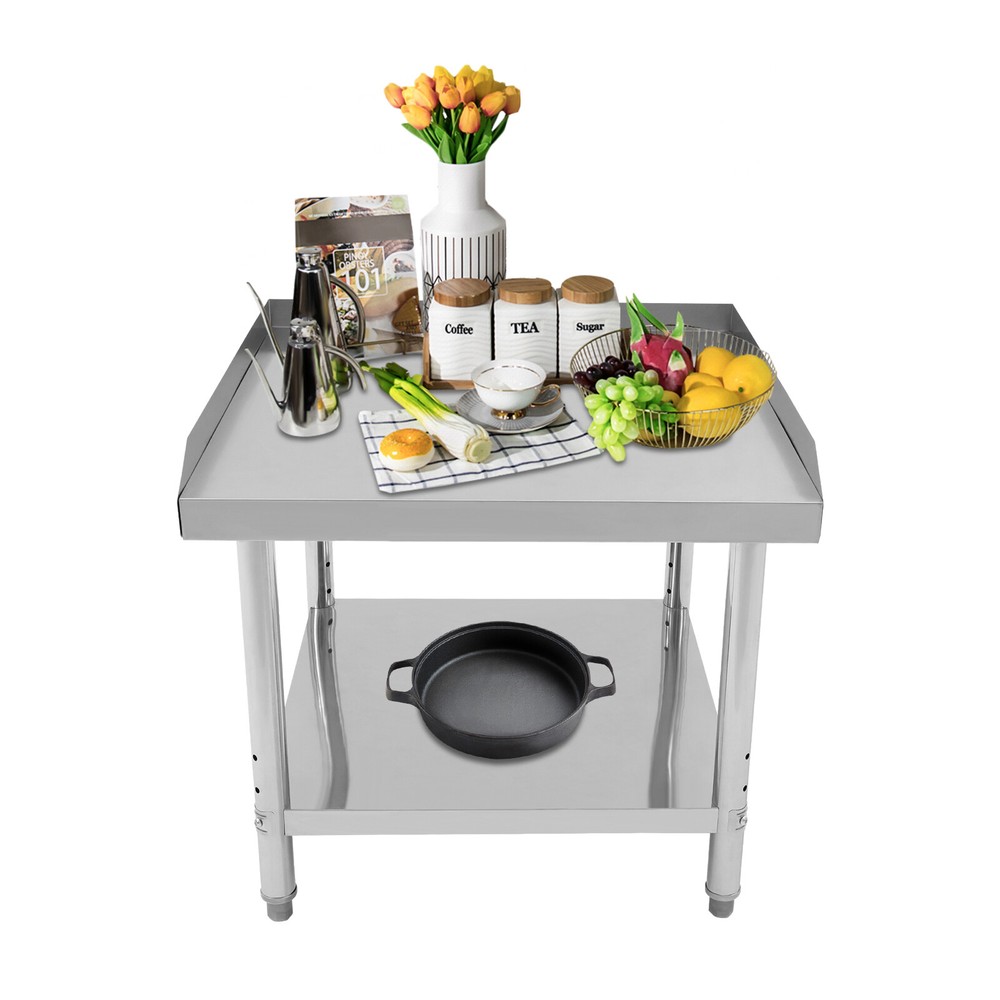 Adjustable Stainless Steel Work Table for Kitchen and Garage Use