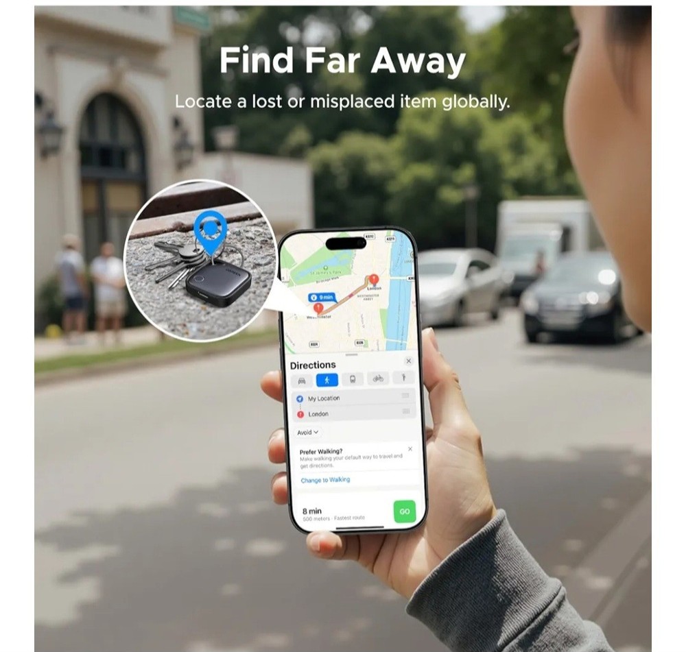 Air Tracker Tags 4 Pack, 2-Year Replaceable Battery Bluetooth Tracker Compatible