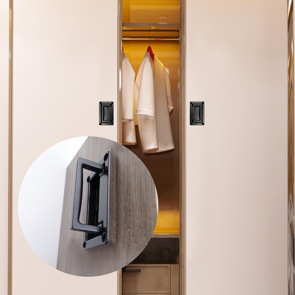 Recessed Pull Handles Hatches Pull Handle with Mount Screws Black Toolbox Rec...