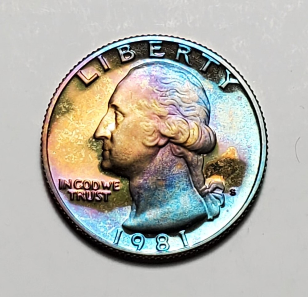 TONED 1981 S WASHINGTON QUARTER PROOF UNC #C3247