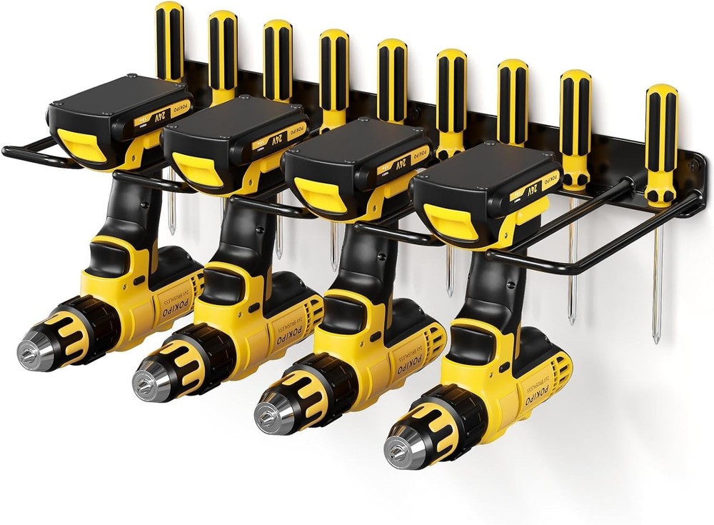 Power Tool Organizer Wall Mounted Power Tool Rack for Cordless Drill Storage