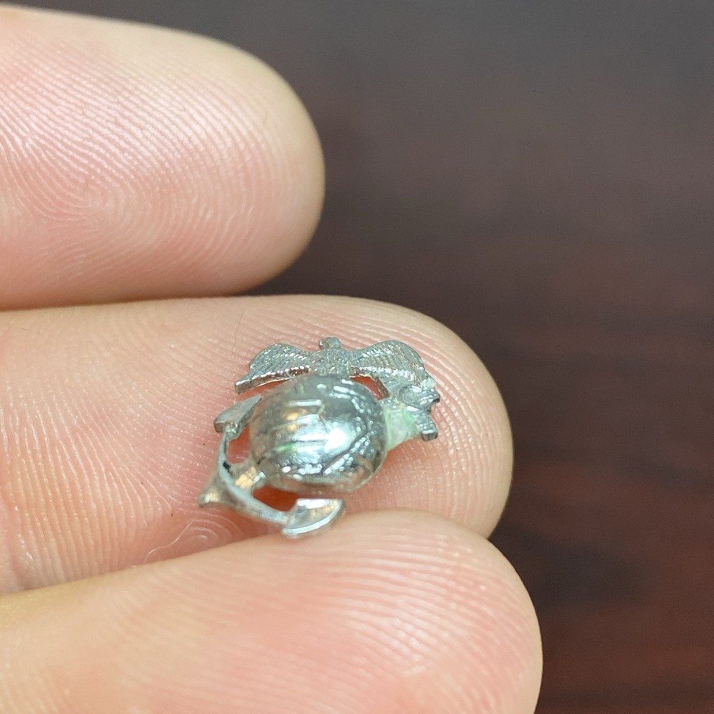 WWII Sterling USMC EGA Eagle Globe Anchor Home Front Sweetheart Pin TINY SOLID