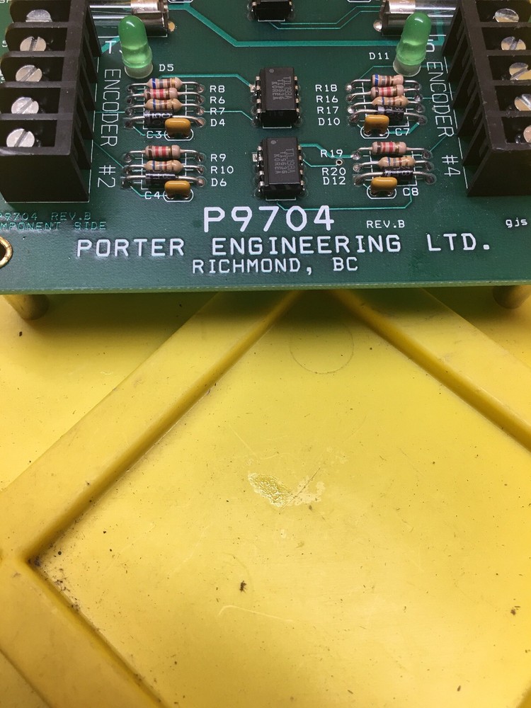 Porter Engineering P9704 Encoder Interface Circuit Board / Card, Rev, B, Used