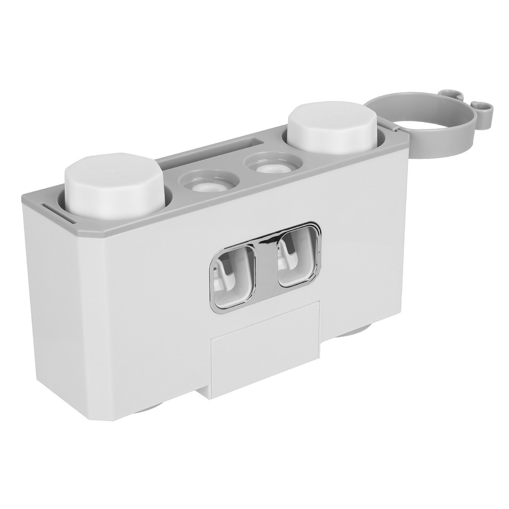 Wall Mount Toothbrush Holder Automatic Dispenser Squeezer w/ 5 Toothbrush Slots