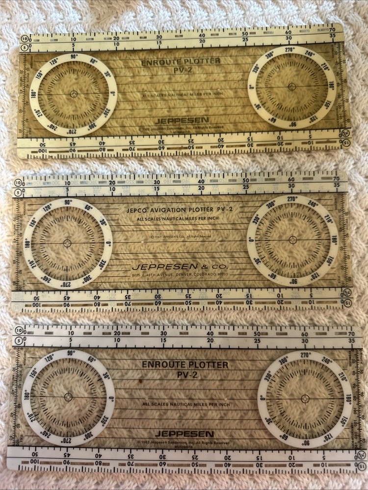 3 JEPPESEN IFR ENROUTE PLOTTERS model # PV-2