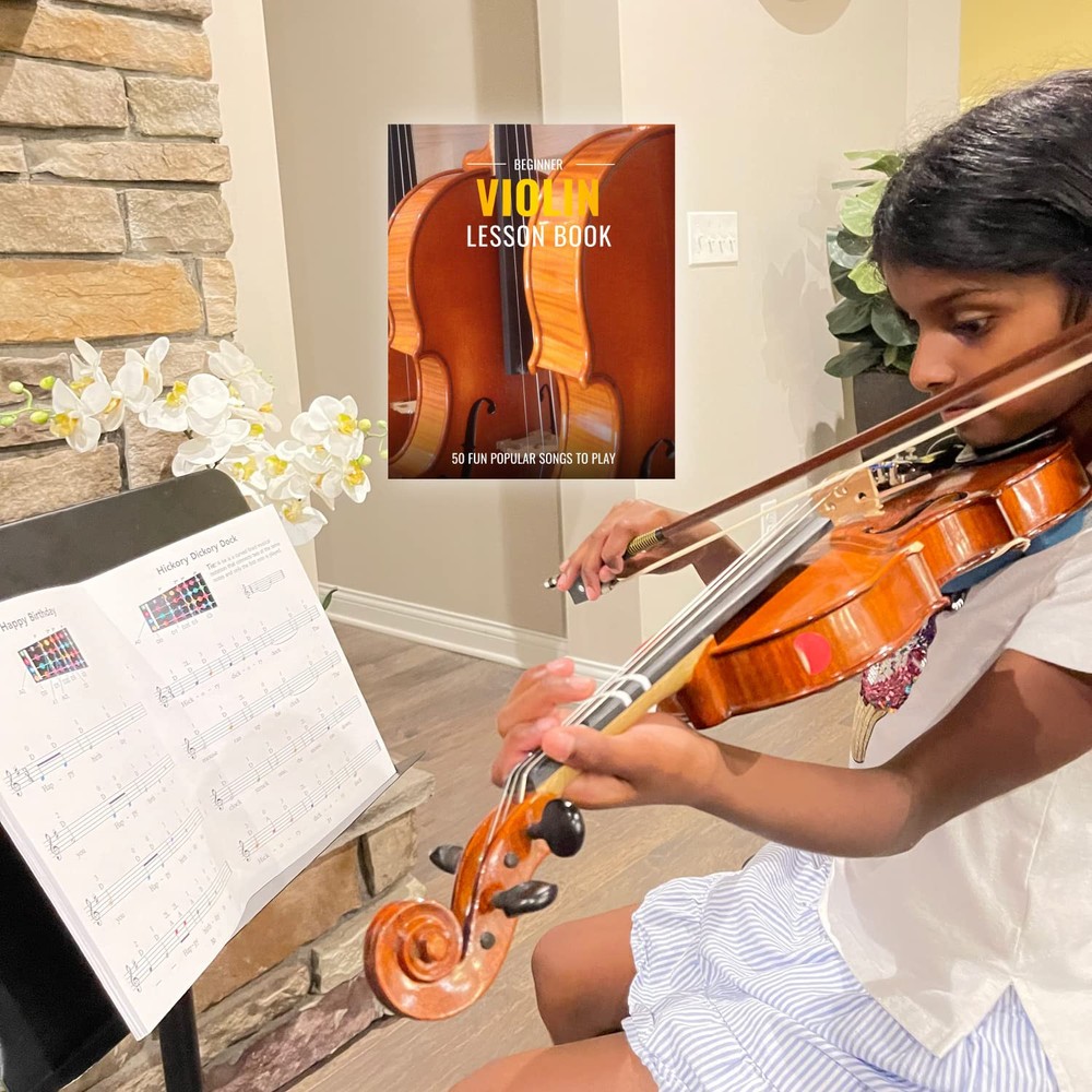 Beginner Violin Lesson Book Suitable for all Levels Color Coded Notes 50 A