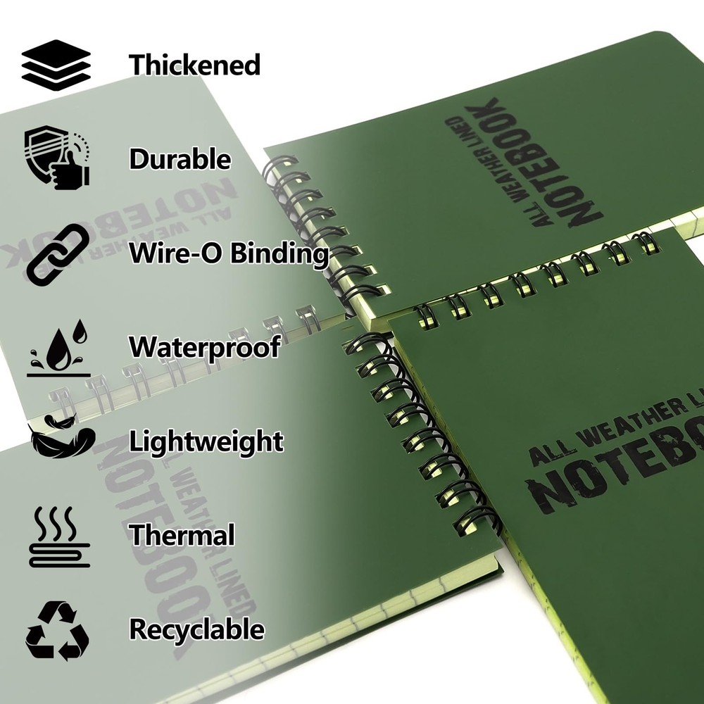 10 Pack Write In The Rain Notebook Steno Notepads, Pocket Waterproof Notepad,...
