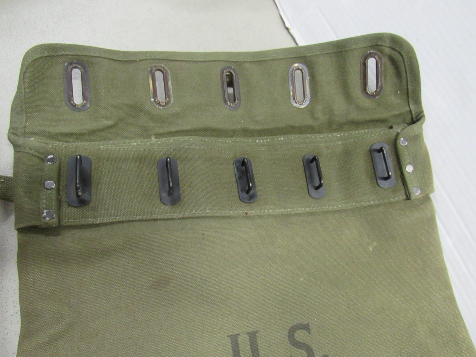 Korean War Era US Mail Bag w/ Locking Strap Canvas 1950 Dated Post WW2