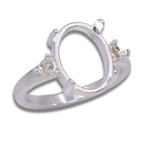 Oval Cabochon Accent Ring Mounting