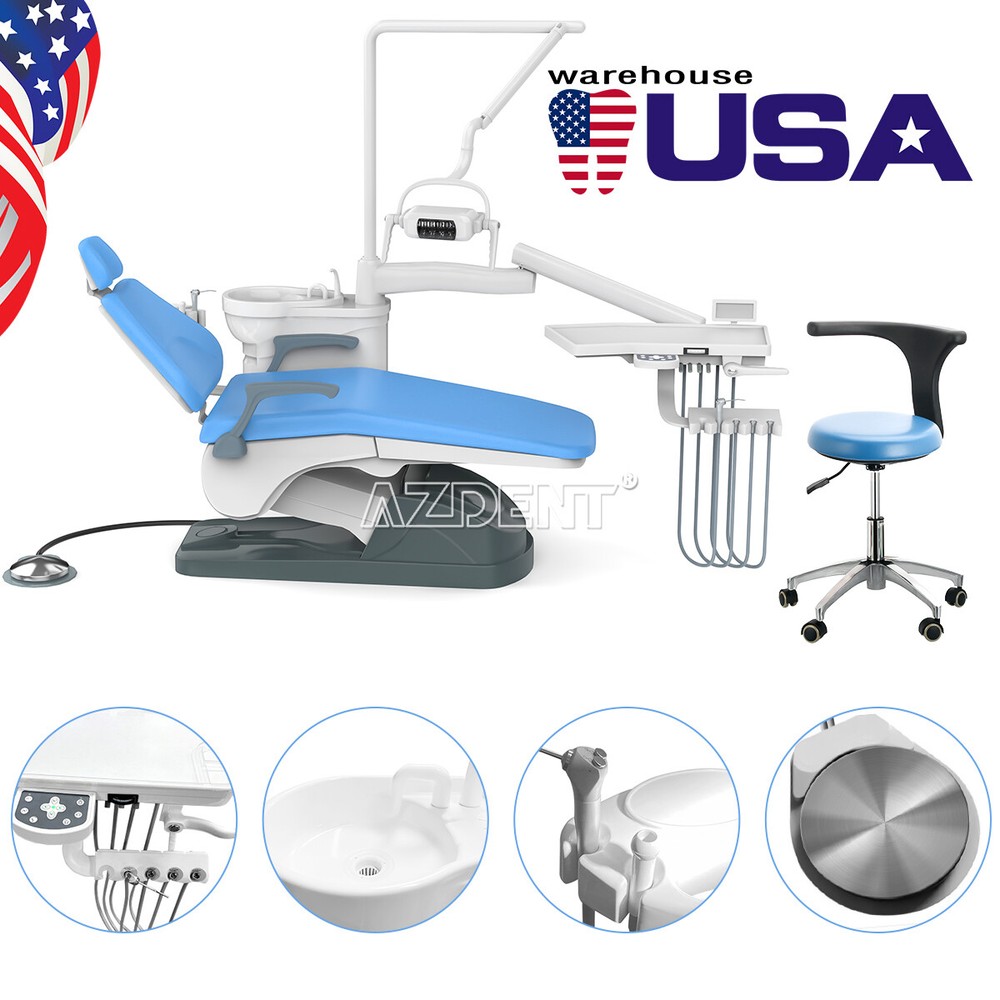 FDA Dental Unit Chair PU Leather Computer Controlled /Three Layer rolley