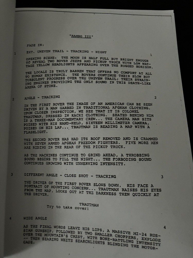 TriStar™ THE RAMBO TRILOGY Screenplay SYLVESTER STALLONE Script Set
