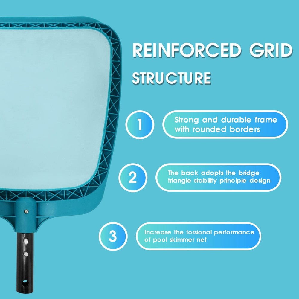 Skimmer Net Fine Mesh Bag Heavy Duty Leaf Debris Tool No Pole