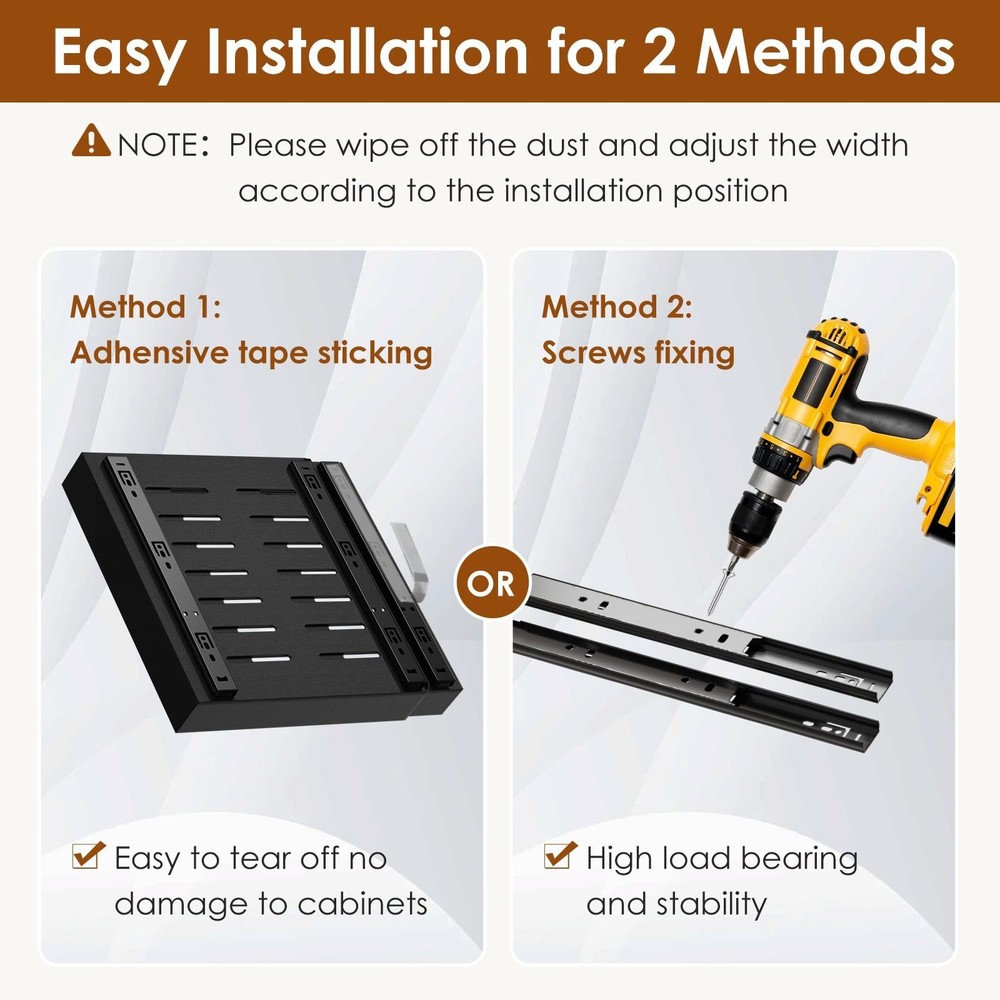 1 Pack Expandable Pull Out Cabinet Organizer 21" Deep, Adjustable Width 12.6"...