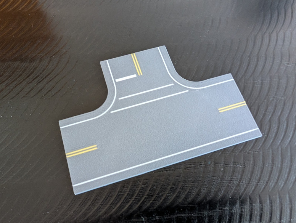 MRG RoadWayz - N Scale Road System - 3 Way One Stop basic Intersection  50mm