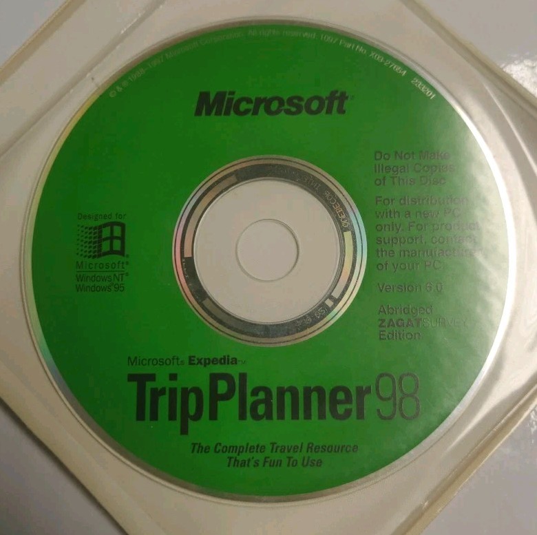 Microsoft Trip Planner 98 Disc Only