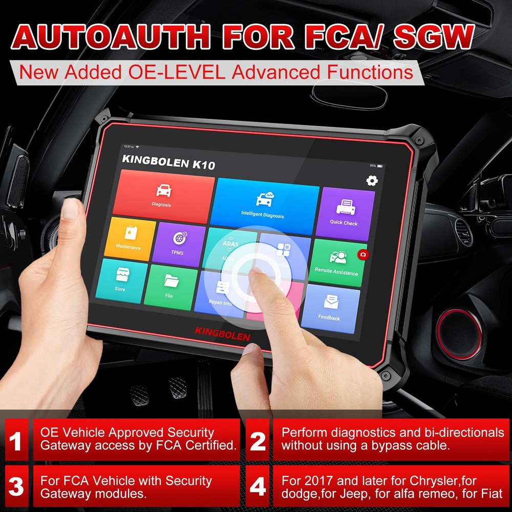 Kingbolen K10 PRO 5 V+ Bidirectional Key Coding OBD2 Scanner Car Diagnostic Tool