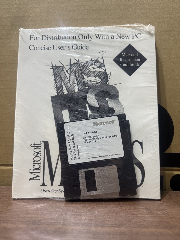 New Microsoft MS-DOS Operating System plus enhanced tools with Cert of auth