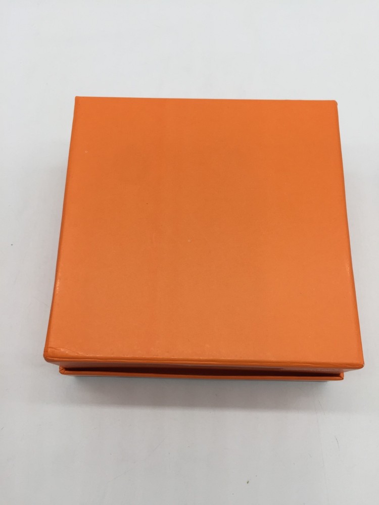 Hermes Empty Gift Box Rectangle Classic Orange Brown Logo 5”x5”