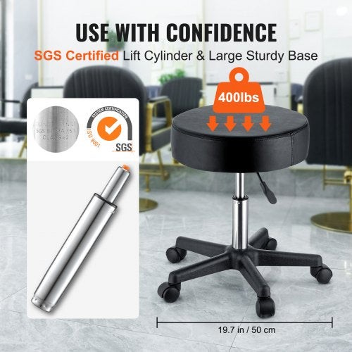 Rolling Stools with Wheels 400 LBS Weight Capacity Adjustable Height Stool