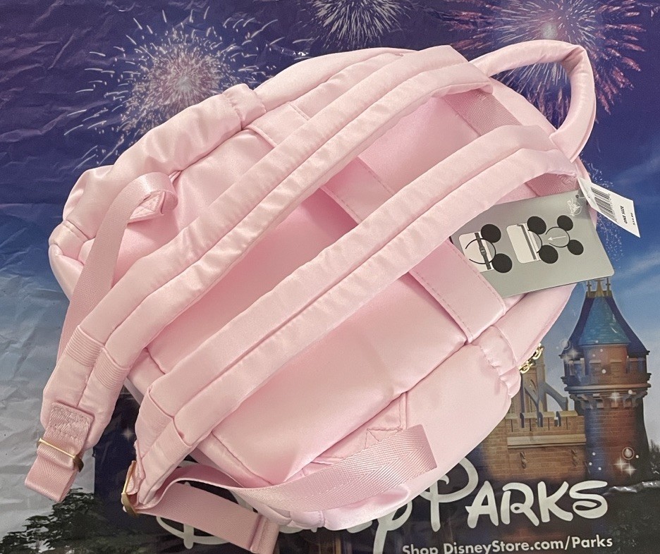 Disneyland Pink Quilted Mickey Gold Tone Hardware Mini Backpack New