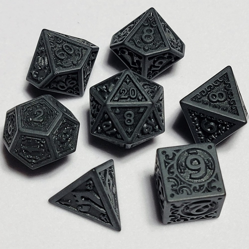 Hellforged Iron Dice Set Poly RPG DnD Dungeons Dragons AD&D Pathfinder d20