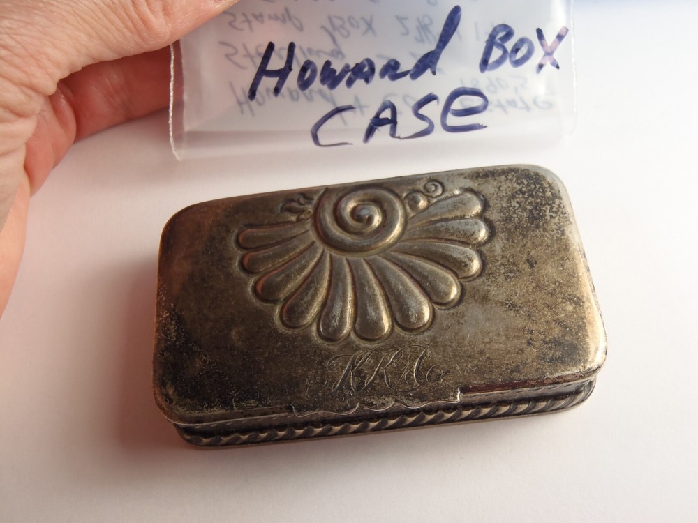 Antique 1892 Howard Co Sterling Silver 2 Compartment Stamp Box