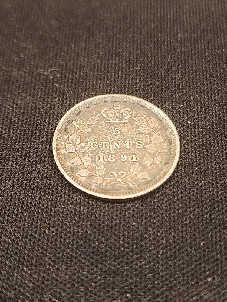 1891 Canada 5 Cents Silver Coin