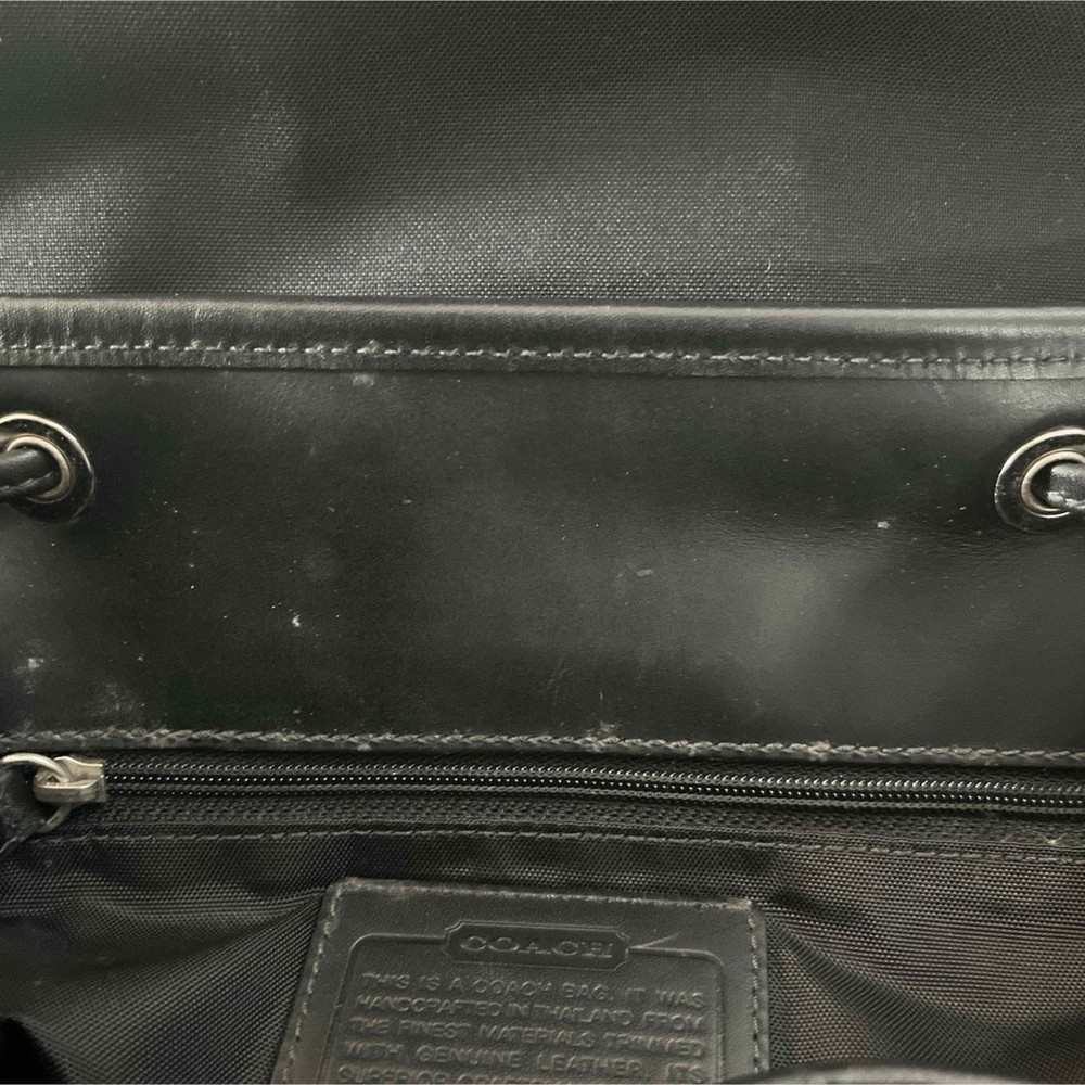 Coach backpack drawstring black nylon large capacity From Japan